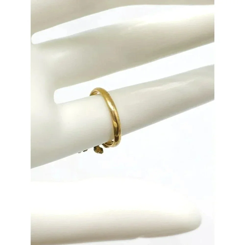 Textured Gold Tone Crab Openwork Vintage 1970s Ring Size 7